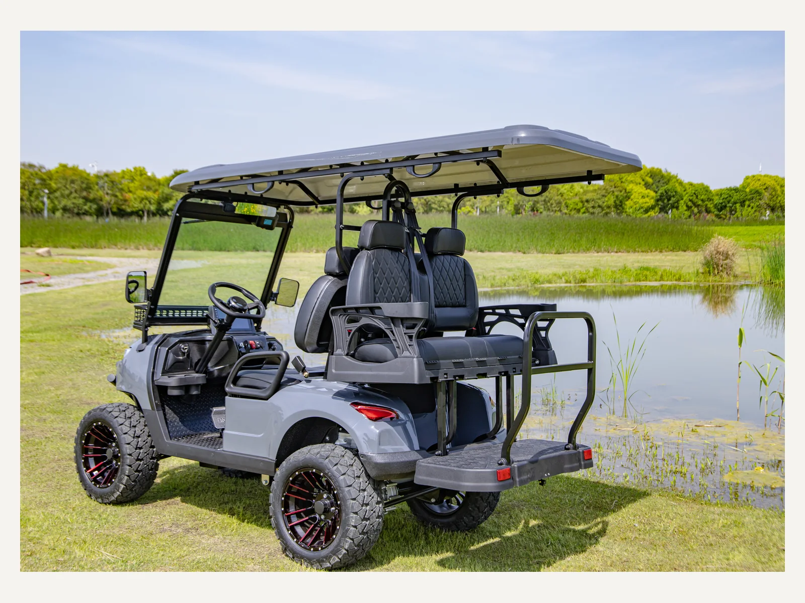 JSH0602 2+2 hunting buggy grey rear three-quarter view