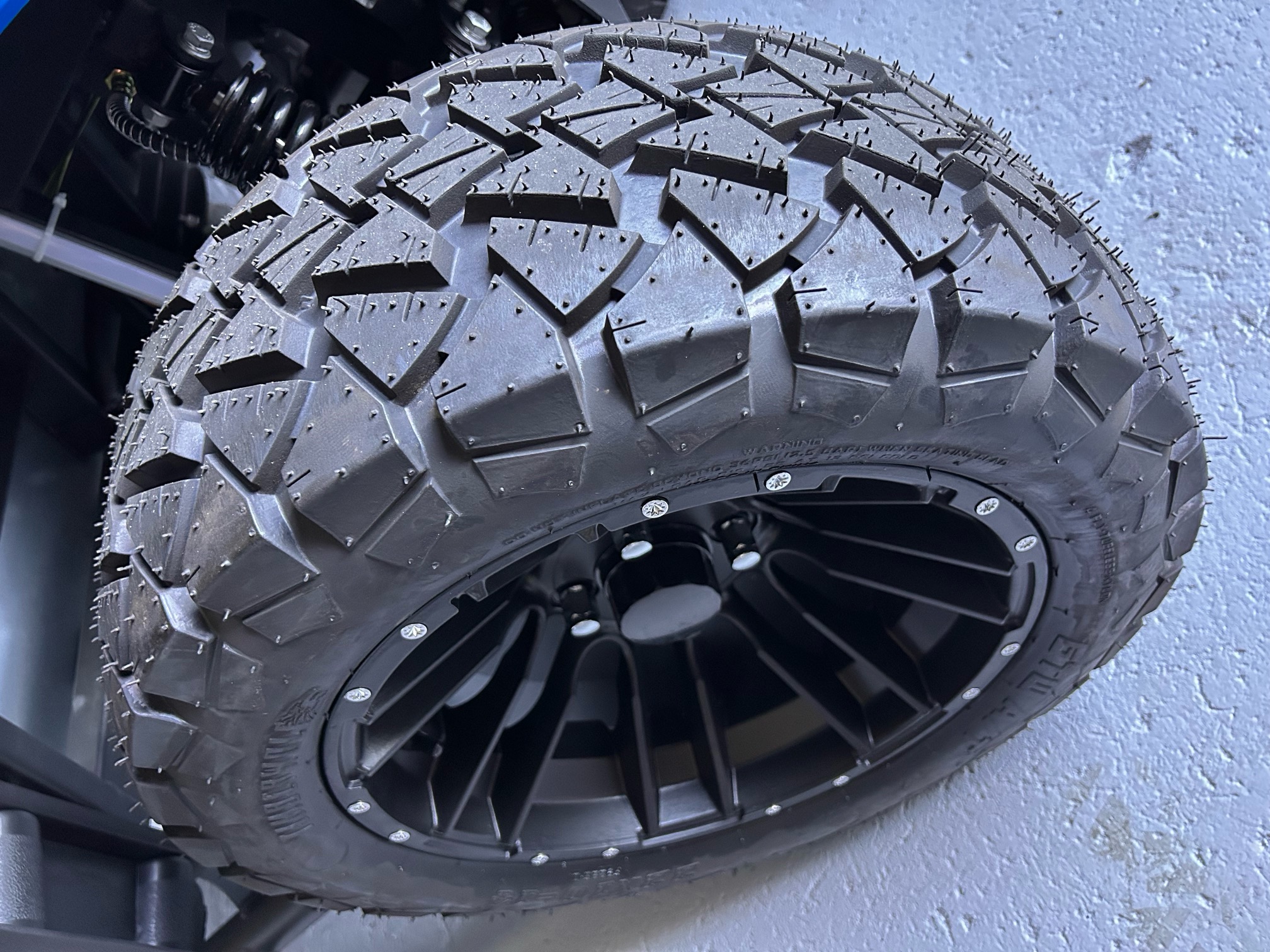 Fourteen-inch alloy wheel with lifted turf tire